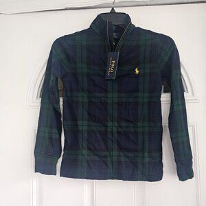 Polo Ralph Lauren Kids Plaid Estate 3/4 Zip Pullover Skirt (S)